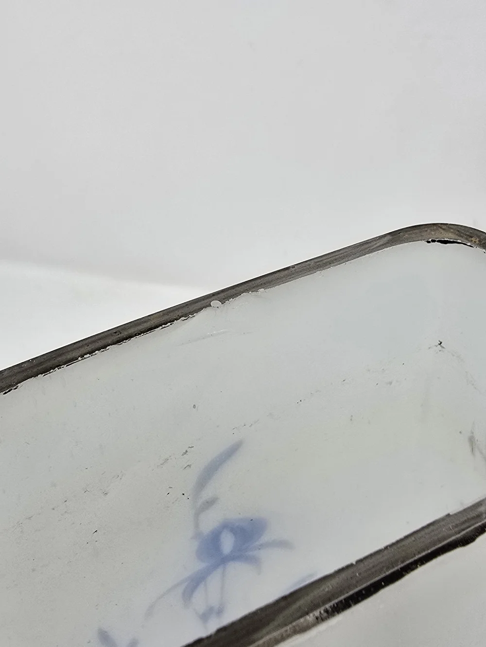 Vtg 1970s white satin glass vase square nature Chinese Japanese oriental - Picture 7 of 9